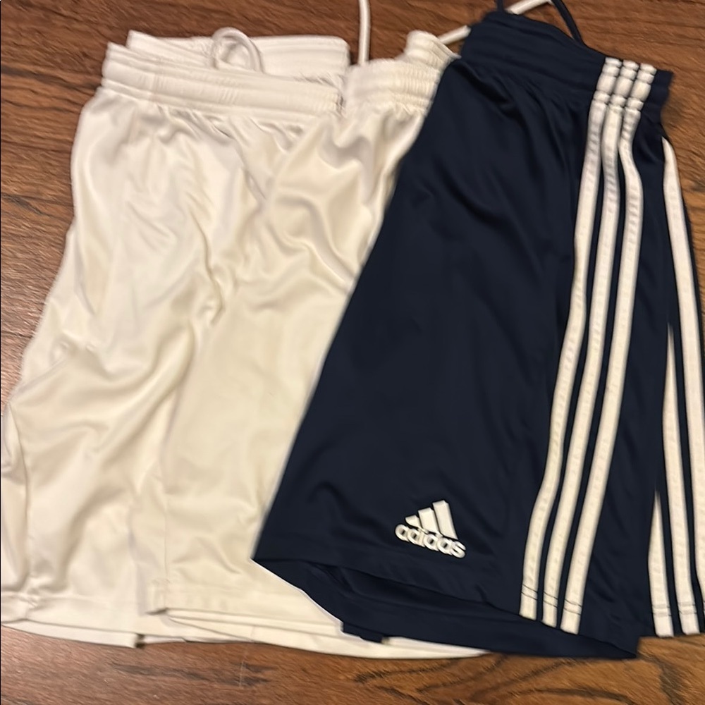 Adidas Kids' White and Navy Shorts